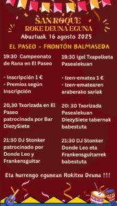 PROGRAMA San Roque - Roke Deuna Eguna EGITARAUA
